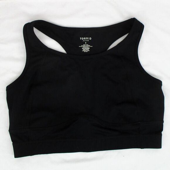 Torrid Active Sports Bra Womens 2 US 2X Plus Black Racerback Stretch Yoga Gym - Picture 7 of 7